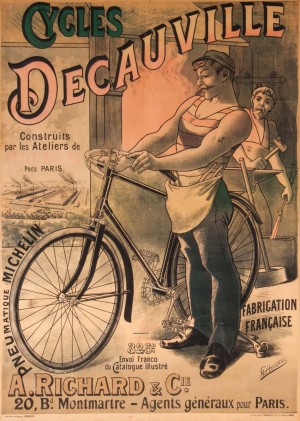 Cycles DeCauville vintage poster